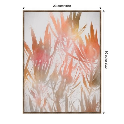 Beaded Gold Framed Abstract Botanic Canvas Wall Art 23 x 30