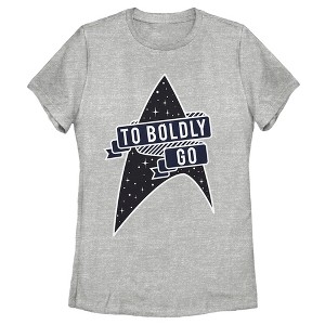 Women's Star Trek To Boldly Go Starfleet T-Shirt - 1 of 4