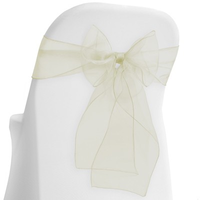 Lann's Linens 100-Pack Elegant Organza Chair Cover Sashes for Wedding, Banquet
