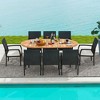 Tangkula 9 PCS Patio Rattan Dining Set Acacia Wood Table & 8 Patio Wicker Armchairs Mix Brown - 3 of 4