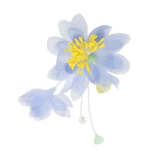 Unique Bargains Flowers Pattern Hair Clip 4.72"x3.15" Light Blue 1 Pc - 1 of 4