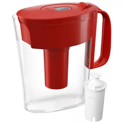 Brita 6-Cup Metro Water Pitcher Dispenser with Standard Water Filter - Red