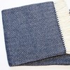 HomeRoots Navy Blue and White Dreamy Soft Herringbone Throw Blanket - 3 of 4