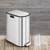 13-Gallon Dual Kitchen Trash Can, 5.3 and 8 Gallon Compartments, Garbage Can with Wing Lids, Stainless Steel, Soft Close, Inner Buckets - 2 of 3