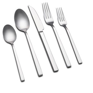 Aoibox Forged 40-Piece Stainless Steel Matte Satin Finish Flatware Set for 8, Modern Cutlery Set for Home & Restaurant, Dishwasher Safe - 1 of 4