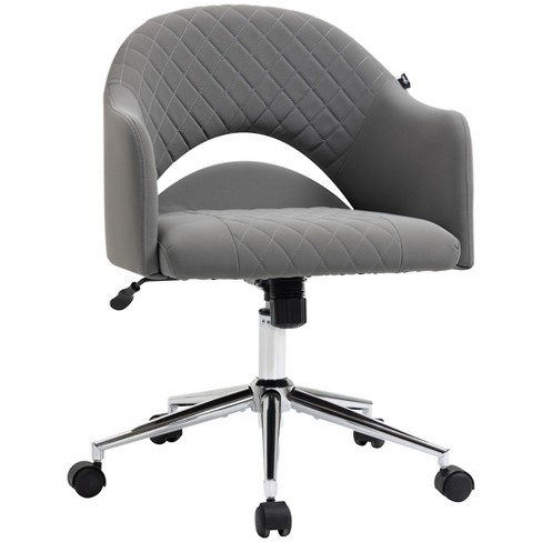 Vinsetto Ergonomic Home Office Chair High Back Task Computer Desk Chair  with Padded Armrests, Linen Fabric, Swivel Wheels, and Adjustable Height,  gray