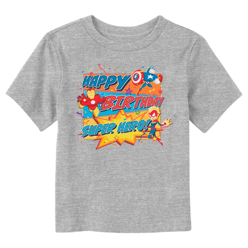 Toddler's Marvel Happy Birthday Super Hero T-Shirt, 1 of 4