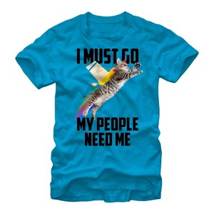 Men's Lost Gods My People Need Me Cat T-Shirt - 1 of 4