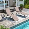 Pellebant Outdoor Aluminum Folding Adjustable Chaise Lounge - 2 of 4