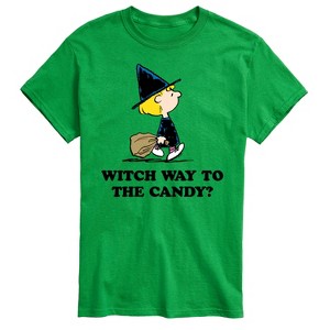 Men's - Peanuts - Witch Way To The Candy Short Sleeve Graphic T-Shirt - 1 of 4