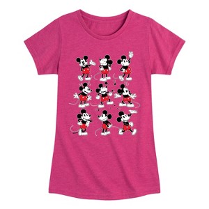 Girls' - Disney - Mickey Poses Grid Fitted Short Sleeve Graphic T-Shirt - 1 of 4