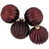 Northlight 4ct Shiny Maroon Glass Ball Christmas Ornaments 3" (80mm) - 4 of 4