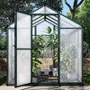 6x8 FT Greenhouse for Outdoors, Polycarbonate Greenhouse with Quick Setup Structure and Roof Vent - 4 of 4