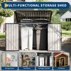 Metal Outdoor Lean to Storage Shed, Lean to Garden Shed Utility Tool Shed, Heavy-Duty Outdoor Metal Wall Side Storage Sheds - 3 of 4