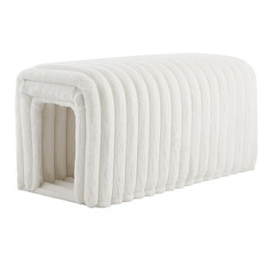 DSVIMOY Ottoman Storage Bench, Pet Supplies Corduroy Bench,  Cat's Nest to Hide for the Living Room, Entryway, Beige, 33"*16.93"*16.53" - 1 of 4