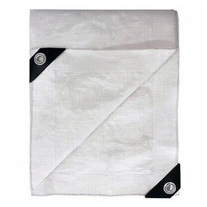 TruGuard 12 Foot by 20 Foot Fire Resistant Fire Retardant Tarp, Tear Resistant, Water Repellent, and UV Stabilized, 240 Square Foot Coverage, White - 1 of 4