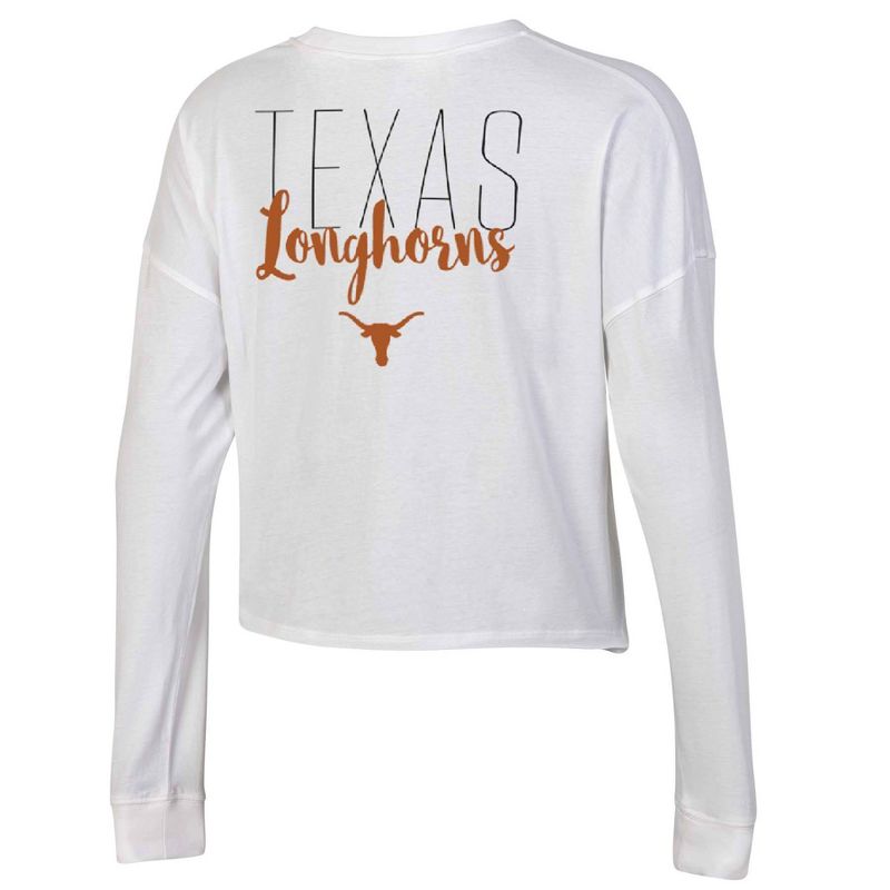 NCAA Texas Longhorns Women&#39;s White Long Sleeve T-Shirt, 2 of 4