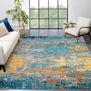 coucheta Multi-size Washable Modern Abstract Area Rug for Living Room, Foldable Non Slip Ultra-Soft Contemporary Carpet, for Bedroom, Dining, Office - 1 of 4