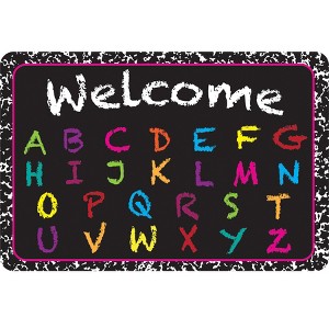 Ashley Productions® The Original Fun Mat™, Welcome Mat, 15.5" x 23.5", Chalk Alphabet Welcome - 1 of 1