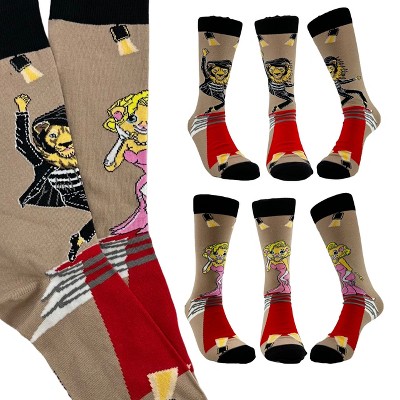 Lion Marylin & Elvis Socks (Left / Right) - Men's Sizes Adult Large from the Sock Panda