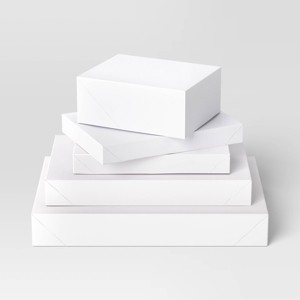 5ct Assorted Christmas Gift Box White - Wondershop™: Variety Pack for Presents - 1 of 3
