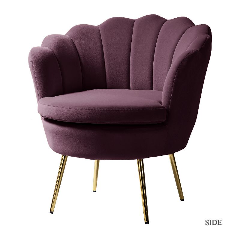 Yves Living Room Accent Chair Comfy Barrel Chair with Golden Metal Legs | Karat Home, 1 of 14