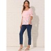 INSPIRE CHIC Women's Smocked Square Neck Ruffle Short Sleeve Peplum Waist Blouse - 4 of 4