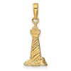 Black Bow Jewelry 14k Yellow Gold 3D Cape Hatteras Lighthouse Pendant - 3 of 4