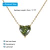 Unique Bargains Women's Birthstone Cubic Zirconia 18K Gold Plated Heart Necklace 17.7" - 2 of 4