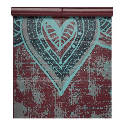 Gaiam Printed Foldable Yoga Mat - Maroon (2mm)