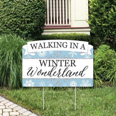 Big Dot of Happiness Winter Wonderland - Snowflake Holiday Party Winter Wedding Yard Sign Lawn Decor - Walking in a Winter Wonderland Party Yardy Sign