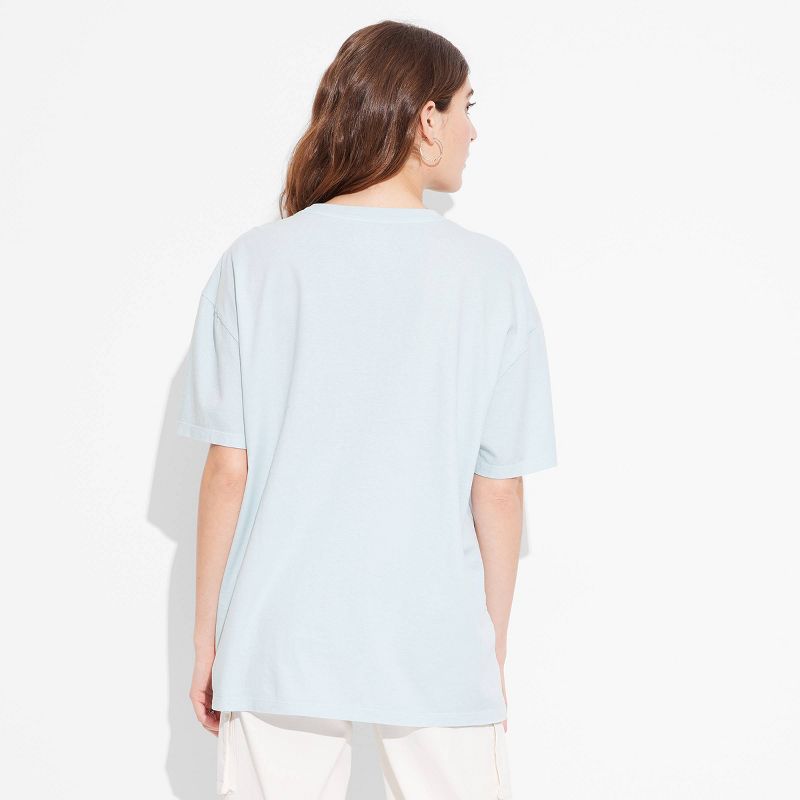 Women's Strawberry Shortcake Checker Oversized Short Sleeve Graphic T-Shirt - Blue, 2 of 4