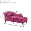 Velvet Chaise Lounge Storage Bench Upholstered Bed Bench, Gray/Beige/Blue/Orange/Green/Black/Burgundy-ModernLuxe - 2 of 4