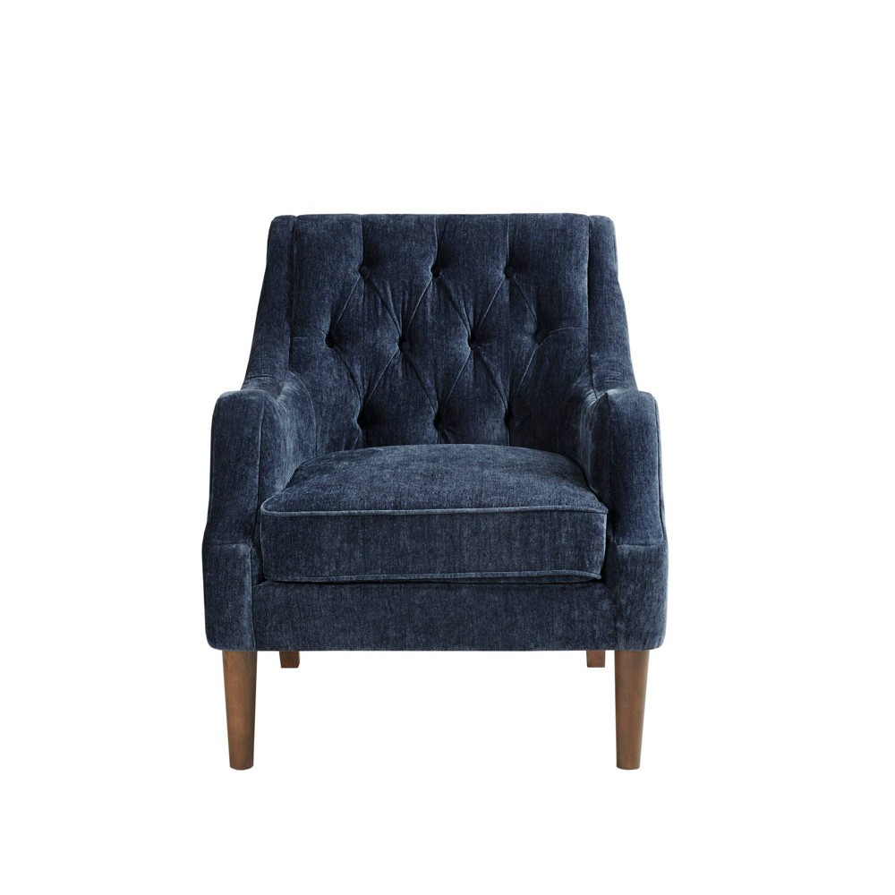 Photos - Chair Cassie Button Tufted Accent  Navy - Madison Park