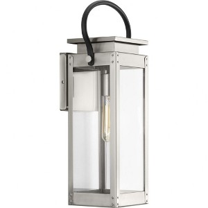 Progress Lighting Union Square 1-Light Medium Wall Lantern in Stainless Steel with Clear Glass Panels - 1 of 4