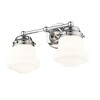 Vaughn Mid-Century Modern 2-Light Wall Sconce - Damp Rated, Incandescent, 60W, Schoolhouse Glass - 3 of 4