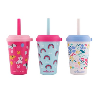 Image of Reduce Go-Go's New Spill Proof 12oz Portable Drinkware with Straw Serendipity Girl Set: Kids Tumbler, BPA-Free, Dishwasher-Safe
