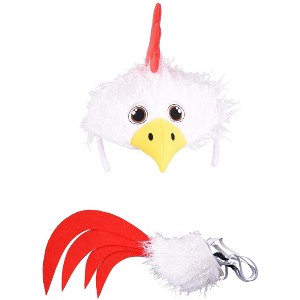 HalloweenCostumes.com One Size Fits Most   Chicken Plush Headband & Tail Costume Kit, Red/White/Yellow - 1 of 4
