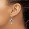 Black Bow Jewelry Diamond Accent & Black CZ Cross Dangle Earrings in Sterling Silver - 3 of 4