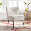 WestinTrends Phoebe Upholstered Tufted Velvet Accent Chair With Metal Leg - 2 of 4