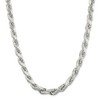 Black Bow Jewelry Men's 10.25mm Sterling Silver Solid Diamond Cut Rope Chain Necklace - 2 of 4