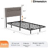 VINGLI Twin Floating Bed Frame with Upholstered Headboard,Charging Station/LED Lights, Modern Platform Bed, Grey - 2 of 4