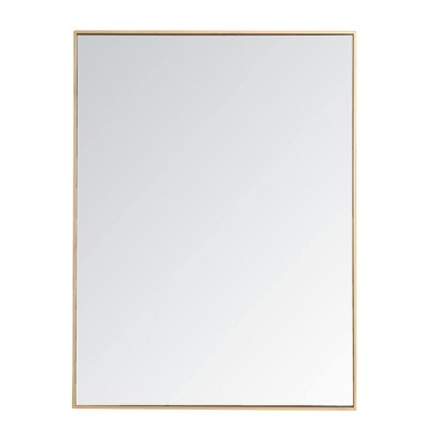 Elegant Lighting Metal frame rectangle mirror 36 inch in Brass