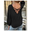 Coolmee Womens Waffle Knit Tops Oversized Long Sleeve Crewneck Shirts Business Casual Blouses Basic Shirts - 3 of 4