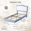 Upholstered Twin/Full Bed Frame for Kids with Scallop Headboard, Cute Velvet Low Bed Frame for Girls, Boys, Sturdy Platform Bed - 3 of 4