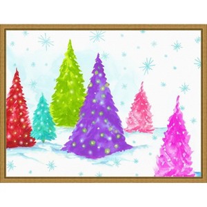 Amanti Art Magic Christmas Trees II by PI Studio Canvas Wall Art Print Framed 24 x 18-in. - 1 of 4