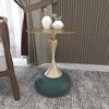 LeisureMod Savoy Series Wide Round End Table with Gold Stainless Steel Top and Pedestal Base – Modern Accent Table for Living Room, Bedroom, Office - 2 of 4