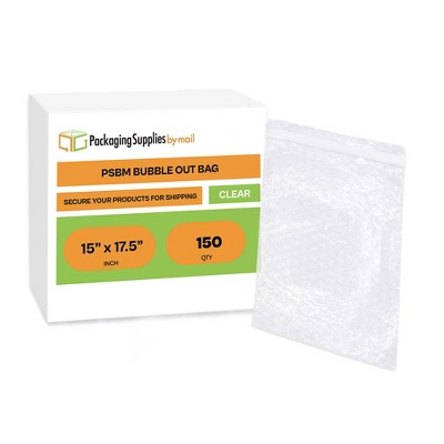 PSBM 150 Pieces, Clear 15" x 17.5" Bubble Out Bags Protective Wrap Pouches, Self Seal