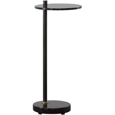 Uttermost Steward 9 1/2" Wide Black Round Drink Table