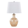 LumiSource (Set of 2) Gloria Round 20" Contemporary Table Lamps Clear Champagne Lustre Glass, Chrome Metal and White Linen Shade - 2 of 4
